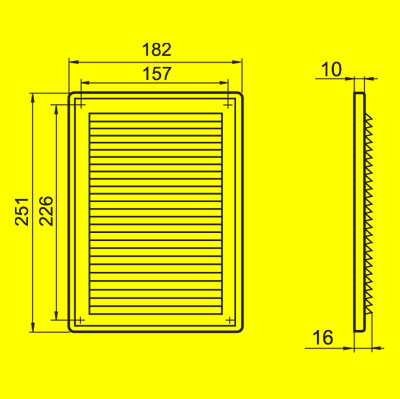 Прямоугольная вентиляционная решетка ДВ 125с