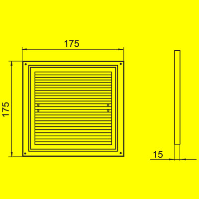 Прямоугольная вентиляционная решетка ДВ 175х175с