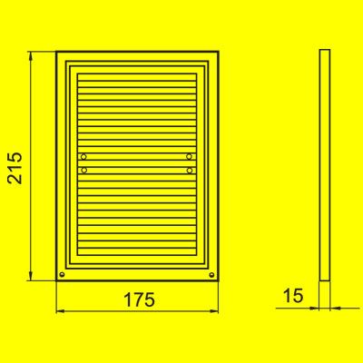 Прямоугольная вентиляционная решетка ДВ 215х175с