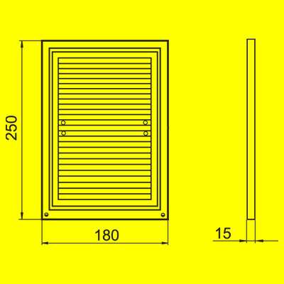 Прямоугольная вентиляционная решетка ДВ 250х180с